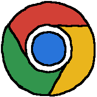 hand-drawn chrome logo